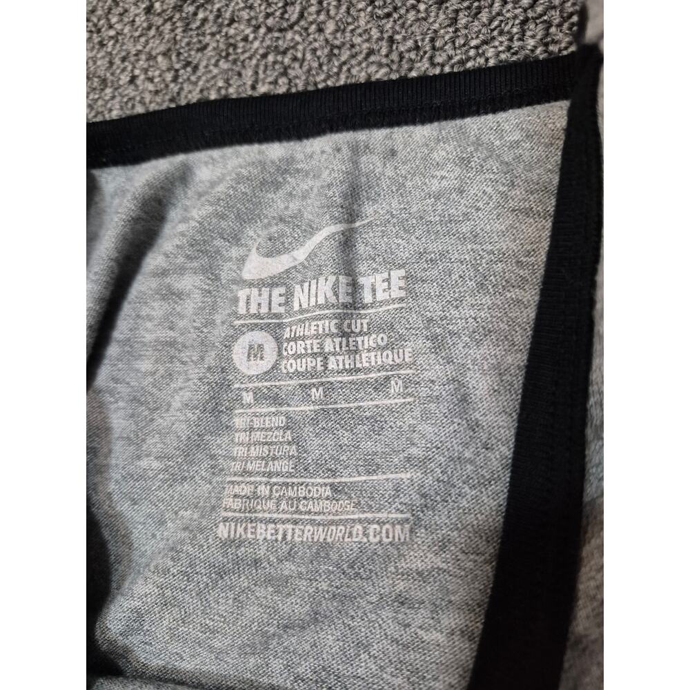 Nike Gray Logo Tank Top Medium Athletic Cut Sleeveless Gym Workout Casual - Picture 3 of 4